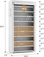 ROJASOP 10 Tier Shoe Rack with Covers Large Capacity Stackable Tall Shoe Shelf - Image 3