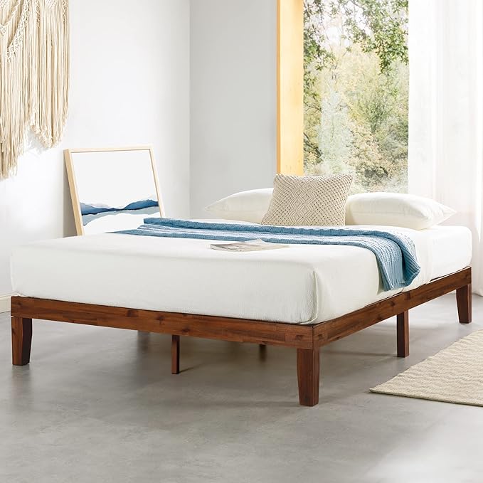 Mellow Naturalista Classic 12-Inch Solid Wood Platform Bed | Wooden Slats by MELLOW
