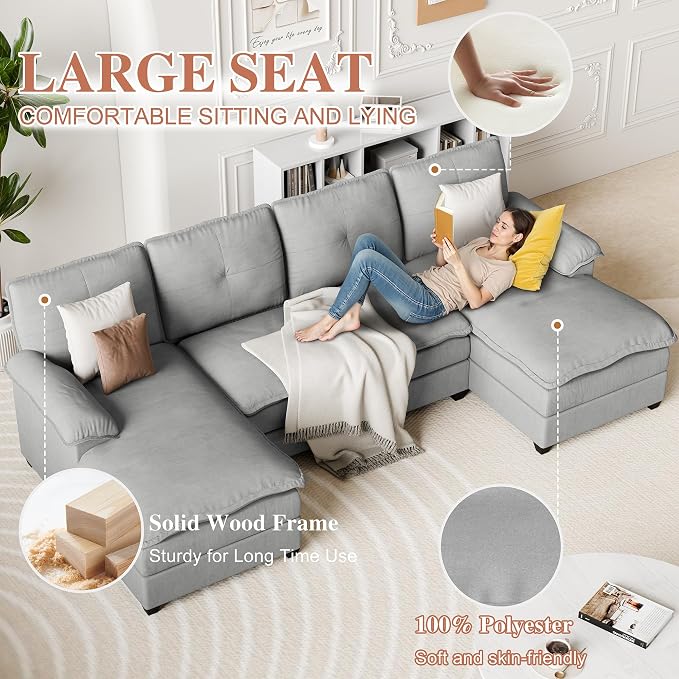 110" U-Shaped Sectional Sofa - Image 4