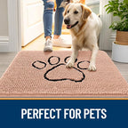 OLANLY Dog Door Mat for Muddy Paws 36x24, Paw Print Design Chenille Mud Mat | - Image 6