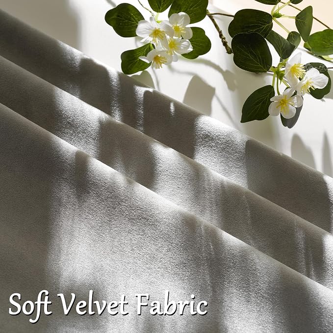 GIGIZAZA Silver Grey Velvet Throw Pillow Covers 24x24 Pack of 2 | Decorative - Image 5