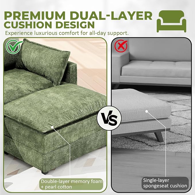 LEVELEVE 112.5" L-Shape Modular Sofa - Image 4