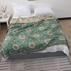 LUTBM Boho Throw Blanket for Bed 100% Cotton Ultra Soft Rustic Quilt Summer - Image 2