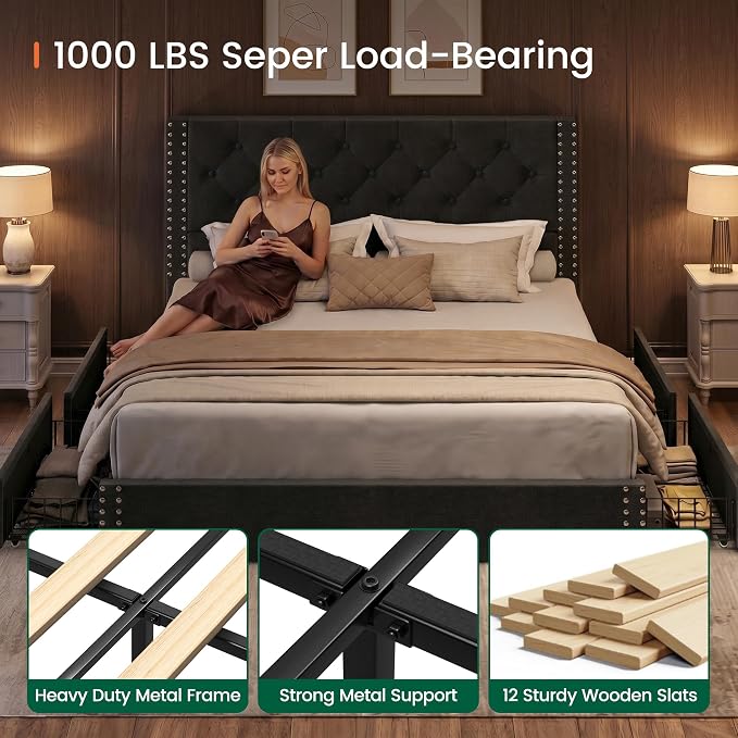 LARMACE Queen Size Bed Frame - Image 6