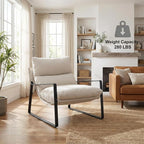 LukeAlon Modern Linen Accent Armchair, Upholstered Soft Living Room Chair - Image 7