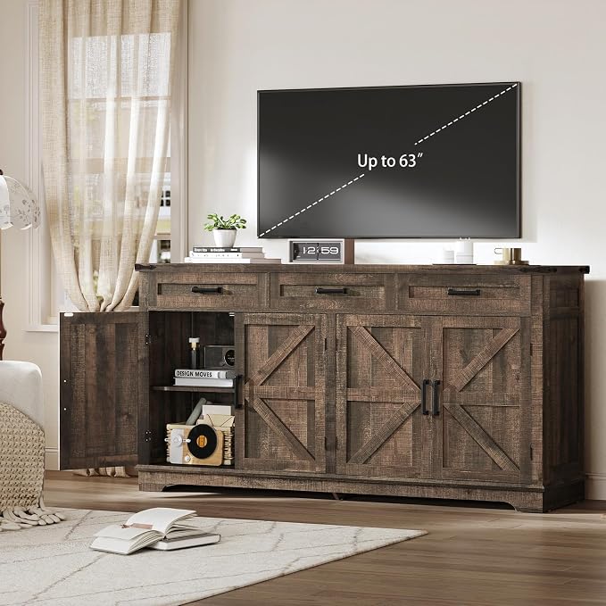 usikey Buffet Cabinet, 61” Large Sideboard Buffet Storage Cabinet - Image 6
