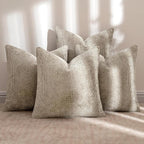 MIULEE Soft Decorative Chenille Pillow Covers Khaki 20x20 Pack of 4 | Modern - Image 2