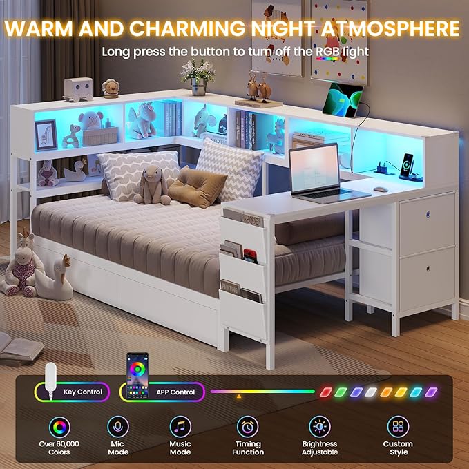 DICTAC Corner Twin Bed Frame - Image 4