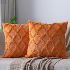 Set of 2 Soft Moroccan Throw Pillow Covers 22x22 Inch Plush Boho Decorative by Cozoomy