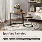 Otterease Nesting Tables Set of 2, Round Coffee Table, Small Nesting Coffee - Image 3
