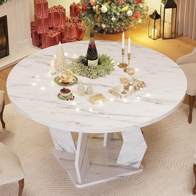 IBF Round Marble Dining Table, Dinner Tables - Image 4