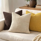 MIULEE Mustard Yellow Decorative Euro Sham Pillow Covers 24x24 Inch 2 Pack | - Image 3