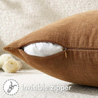 MIULEE Bronze Chenille Couch Throw Pillow Covers, 18x18 | Set of 2, Farmhouse - Image 3