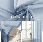 MIULEE Dusty Blue Sheer Curtains 54 X 96 Inches, 2 Panels | Solid Color - Image 3