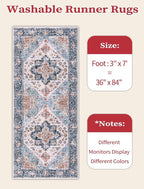 SERISSA 3x7 Washable Non Slip Boho Runner Rug - Image 5