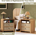 Oak&Sparrow Rattan Nightstand, 23.6'' Rattan End Table - Image 8