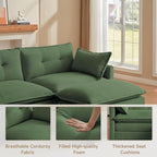 Amsleekey Modular Sectional Sofa, 111.5" U-Shaped Corduroy Comfy Sectional - Image 6