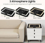 Smart Nightstand with Charging Station, Adjustable LED, USB Ports, Fingerprint - Image 7