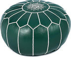 Marrakesh Gallery Genuine Leather Round Pouf Unstuffed by MarrakeshGallery