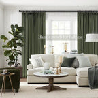 Olive Green Linen Curtains 84 Inches Long - Image 6