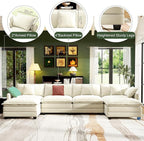 146" Cloud Couch Sectional, U Shaped Modular Sectional Sofa, 4-Seat Deep Seat - Image 3