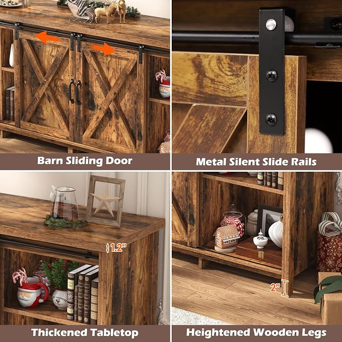 Farmhouse TV Stand for 80 Inch TV - Image 5