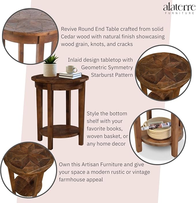 Alaterre Furniture Revive 20 Inch Round End Table - Image 4