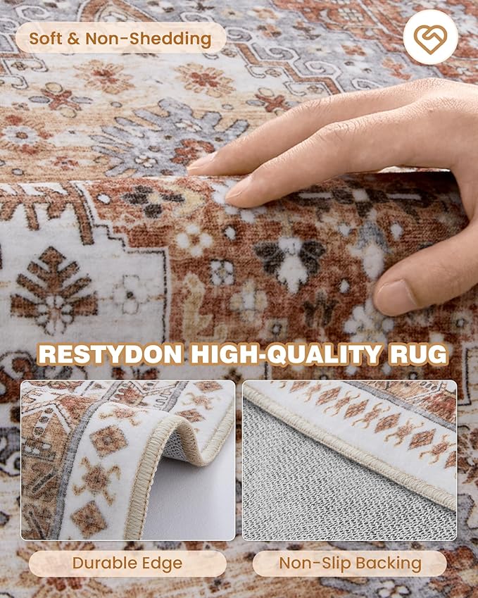 Runner Rug 2x6 Vintage Non Slip Washable Rugs - Image 7