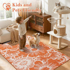 Findosom Fall Runner Rug 2x8, Non Slip High-Low Textured Floral Washable Runner - Image 5