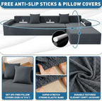 ZNSAYOTX Sectional Couch Covers, Stretch Jacquard Slipcovers - Image 2