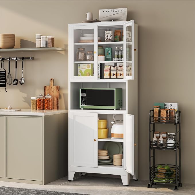 YAUWOH 69" Tall Metal Pantry Cabinet - Image 6