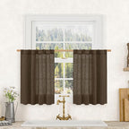 36 Inch Length Linen Semi Sheer Curtains by LAMIT