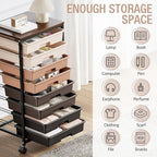 TOOLF Rolling Carts with Wheels, 8-Drawer Utility Cart, Wooden Tabletop Storage - Image 8