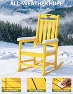 Outdoor Adirondack Rocking Chairs All-Weather HDPE Patio Rocker Chair - Image 6