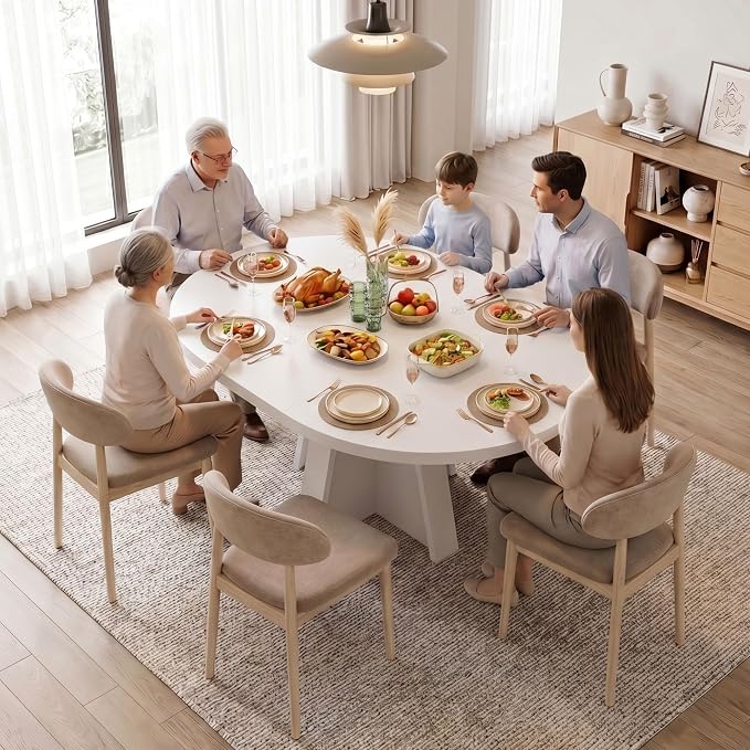 iPormis 43.3in-59in Extendable Round Dining Table - Image 5
