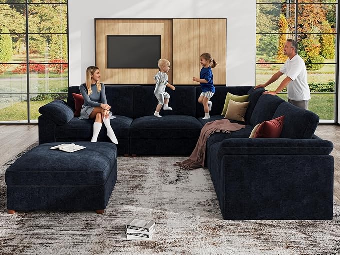 EASE MOOSE Oversized L Shape Sectional Couch, Extra Large Deep seat Sectional - Image 6
