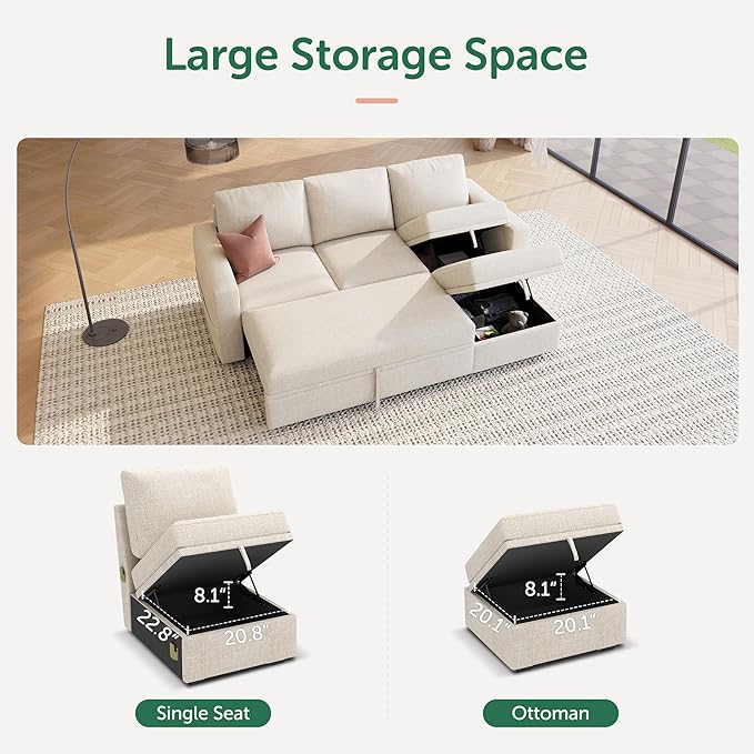 HONBAY Modular Sectional Sleeper Sofa - Image 6