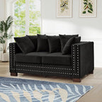 2 Piece Velvet Couch and Loveseat Sets, Mid Century Modern Couch - Image 9