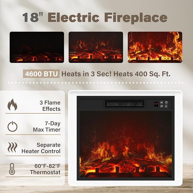 JUMMICO Fireplace TV Stand - Image 5