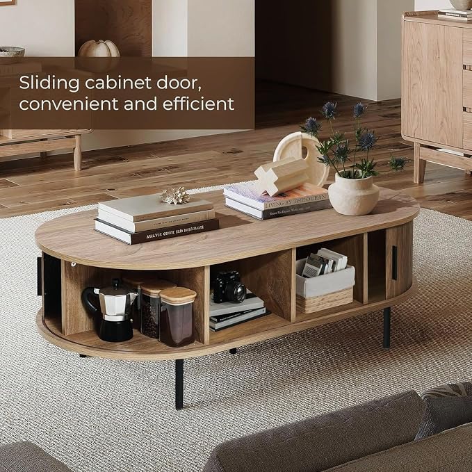 LuxenHome Oval Coffee Table - Image 4