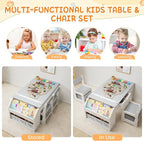 5-in-1 Kids Art Table and Chairs, Toddler Table and Chair Set, Craft Play Desk - Image 7