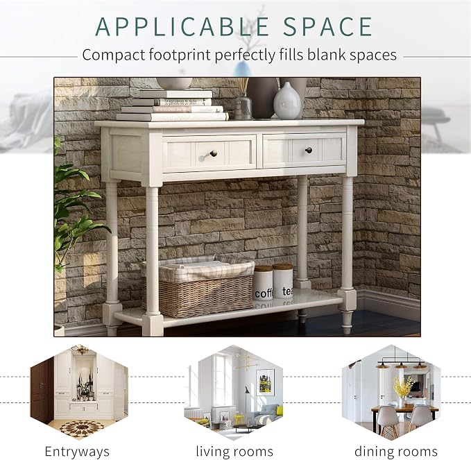 Harper & Bright Designs TREXM Daisy Series Console Table Traditional Design - Image 7