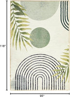 RoomTalks Mid Century Modern Washable Rug Stain Resistant, Boho Cute Aesthetic - Image 2