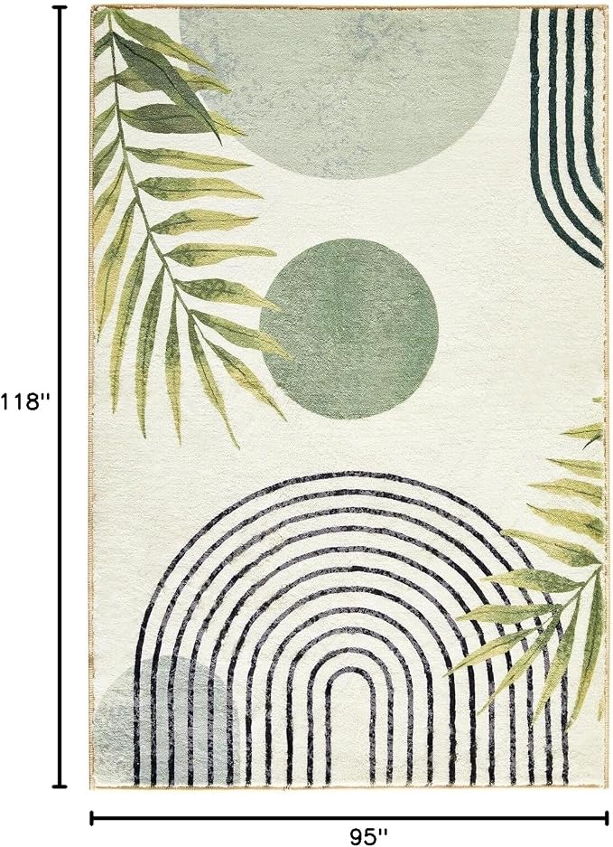 RoomTalks Mid Century Modern Washable Rug Stain Resistant, Boho Cute Aesthetic - Image 2