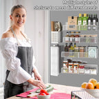 Magnetic Spice Rack for Refrigerator, 6 Pack Metal Magnetic Shelf White - Image 6