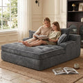 Boneless Chaise Lounge Couch Indoor, Oversized Corduroy Upholstered Sofa Bed by FelizHome