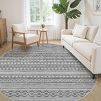 cotiled 8x8 Round Rug 8ft Circle Living Room Boho Area Rugs | Solve Modern - Image 8