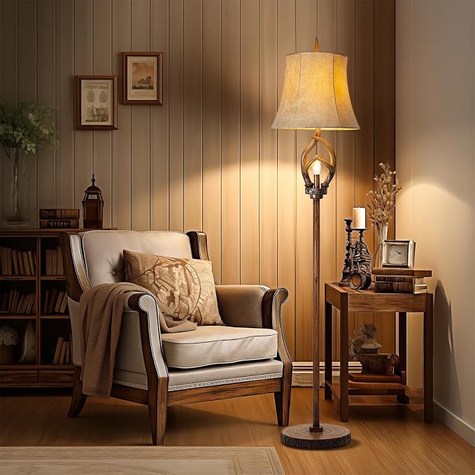 Scenekoy Rustic Farmhouse Antlers Floor Lamp - Image 5