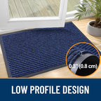 OLANLY 2-Pack Front Door Mats 47x23, Waterproof Heavy-Duty Doormats | Blue - Image 4