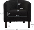 BELLEZE Living Room Chairs Set of 2, Teddy Polyester Accent Barrel Chairs - Image 3